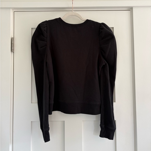Rebecca Minkoff Tops Janine Puff Sleeve Black Sweatshirt - Picture 4 of 6